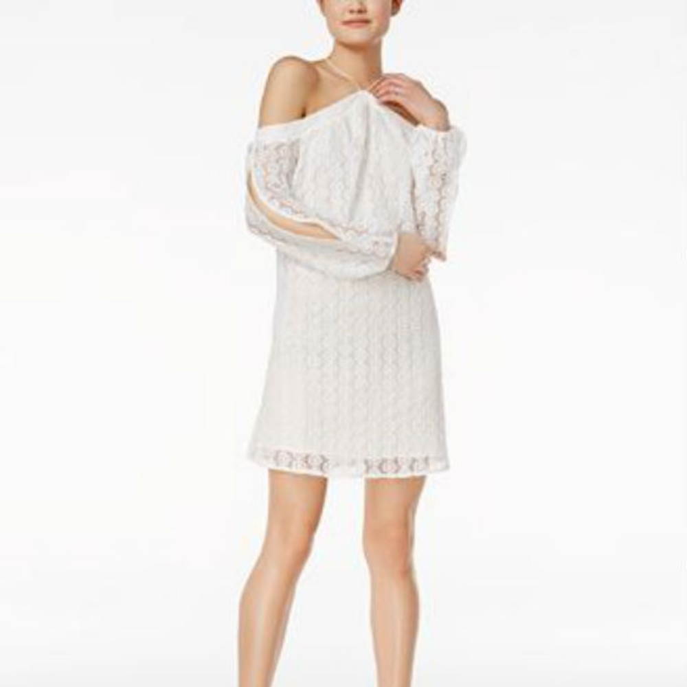 Bar III White Lace Shift Dress NEW